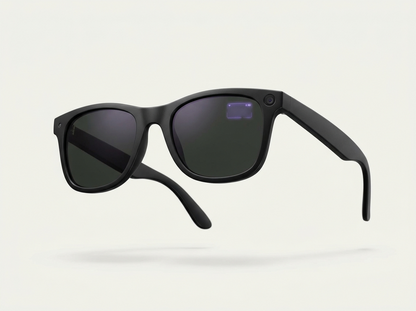 Aether Vision Glasses in Midnight Black with corner camera